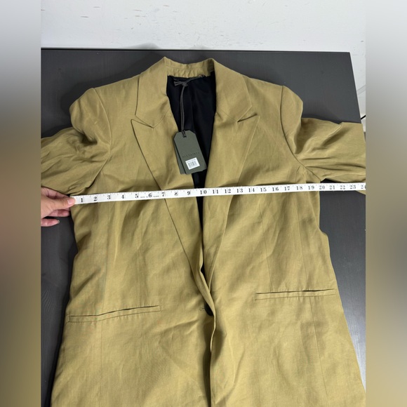 All Saints Yolanda Lyn Linen Blend Blazer Light Khaki Brown - Picture 9 of 14